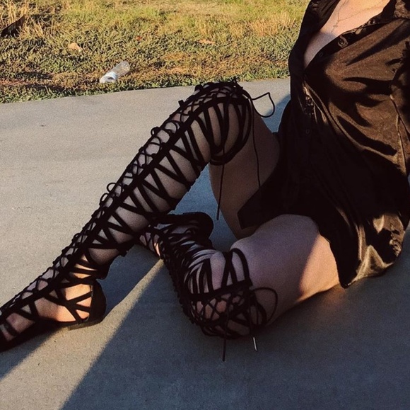 Last Size 7 🖤💣 Blk Over the Knee Gladiator Sanda - Picture 5 of 7